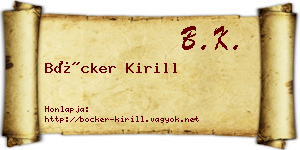 Böcker Kirill névjegykártya